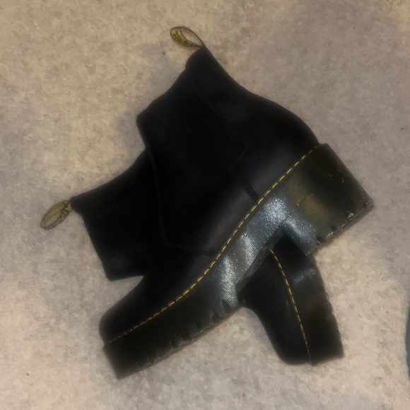 Dr. Martens Black Boots with Yellow Stitching